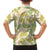 Beige Hawaii Plumeria Lei With Tropical Leaves Family Matching Puletasi and Hawaiian Shirt