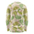 Beige Hawaii Plumeria Lei With Tropical Leaves Long Sleeve Shirt