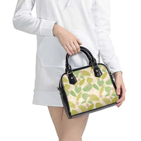 Beige Hawaii Plumeria Lei With Tropical Leaves Shoulder Handbag LT14 - Polynesian Pride