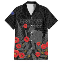Personalised New Zealand ANZAC Day Hawaiian Shirt Lest We Forget Soldier Memorial LT15 Black - Polynesian Pride