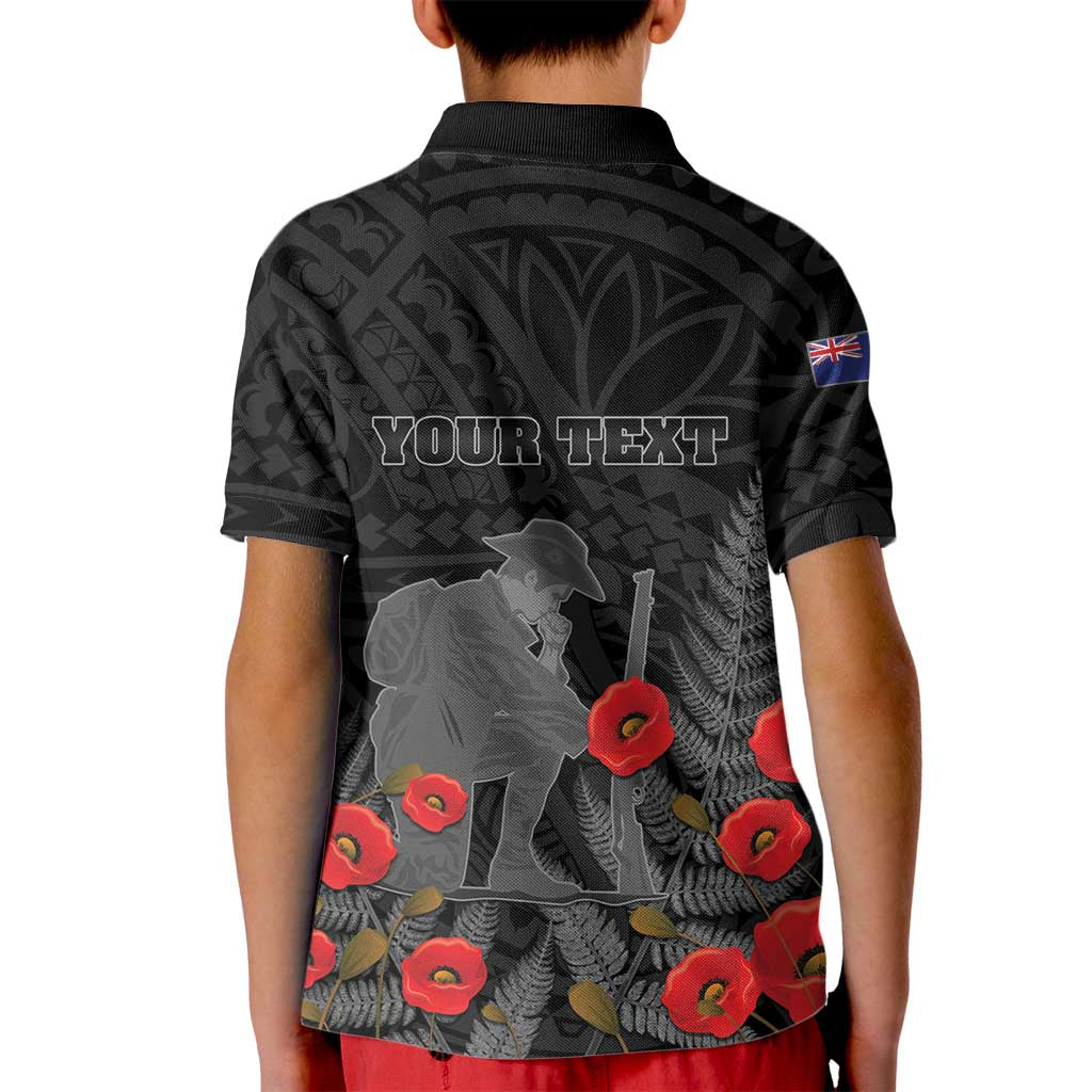 Personalised New Zealand ANZAC Day Kid Polo Shirt Lest We Forget Soldier Memorial LT15 - Polynesian Pride