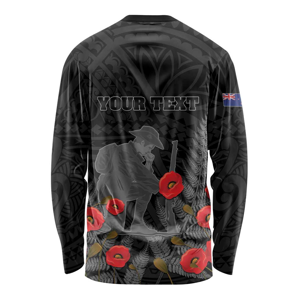 Personalised New Zealand ANZAC Day Long Sleeve Shirt Lest We Forget Soldier Memorial LT15 - Polynesian Pride