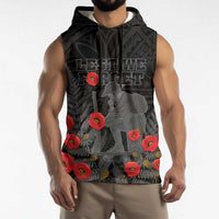 Personalised New Zealand ANZAC Day Sleeveless Hoodie Lest We Forget Soldier Memorial