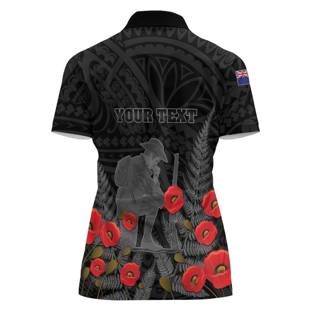Personalised New Zealand ANZAC Day Women Polo Shirt Lest We Forget Soldier Memorial LT15 - Polynesian Pride