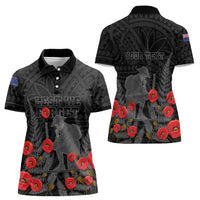 Personalised New Zealand ANZAC Day Women Polo Shirt Lest We Forget Soldier Memorial LT15 - Polynesian Pride