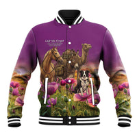 ANZAC Day Baseball Jacket Lest We Forget The Animals Of War