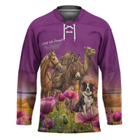 ANZAC Day Hockey Jersey Lest We Forget The Animals Of War LT15 Unisex Purple - Polynesian Pride