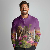 ANZAC Day Long Sleeve Polo Shirt Lest We Forget The Animals Of War