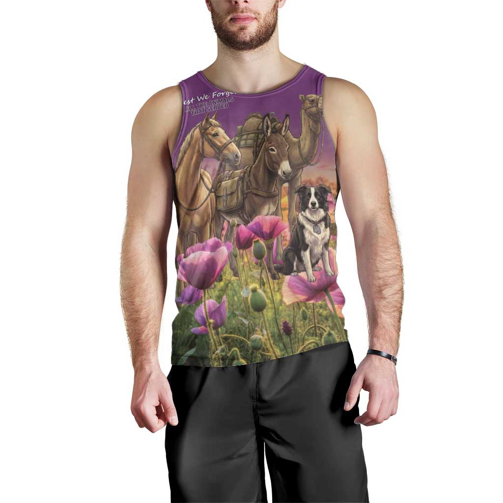 ANZAC Day Men Tank Top Lest We Forget The Animals Of War
