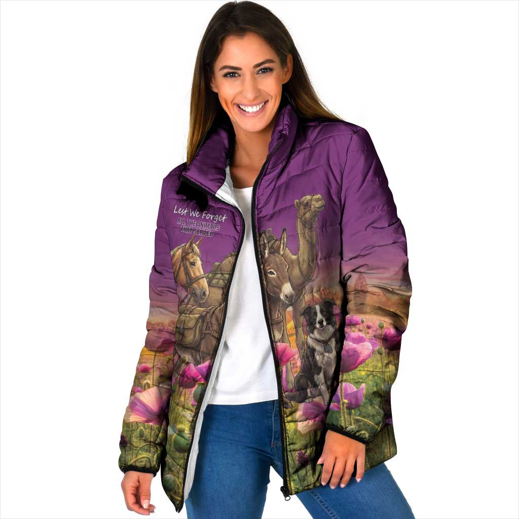 ANZAC Day Padded Jacket Lest We Forget The Animals Of War