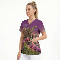 ANZAC Day Scrub Top Lest We Forget The Animals Of War