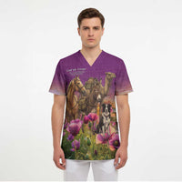 ANZAC Day Scrub Top Lest We Forget The Animals Of War
