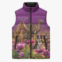 ANZAC Day Sleeveless Puffer Jacket Lest We Forget The Animals Of War