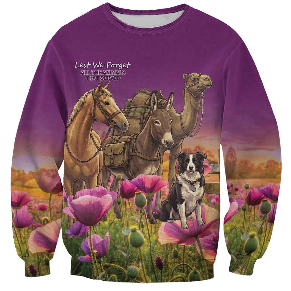 ANZAC Day Sweatshirt Lest We Forget The Animals Of War