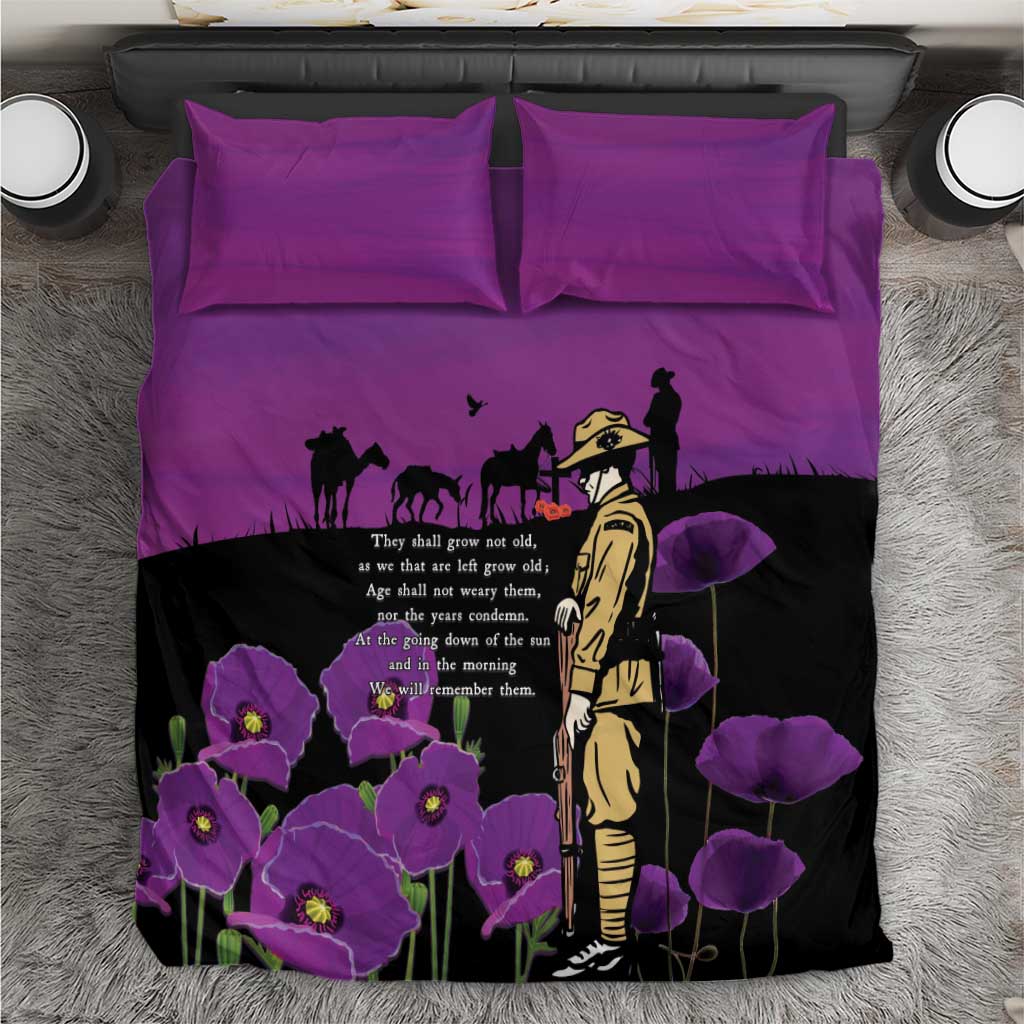 ANZAC Soldier and War Animals Bedding Set We Will Remember Them
