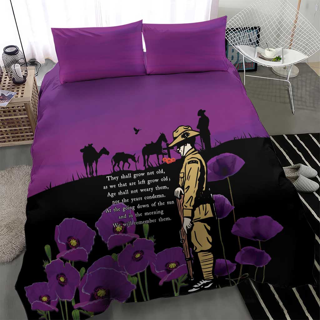 ANZAC Soldier and War Animals Bedding Set We Will Remember Them