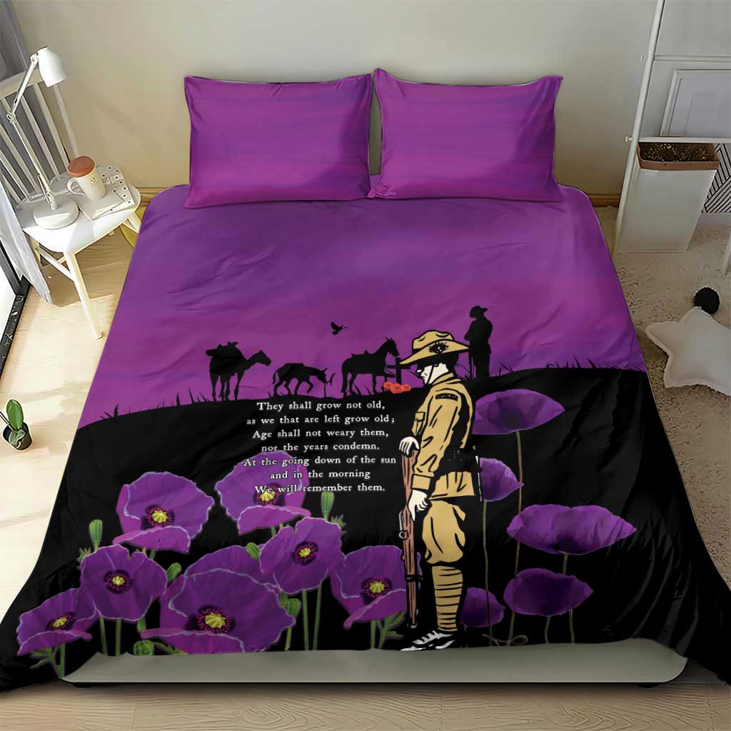 ANZAC Soldier and War Animals Bedding Set We Will Remember Them