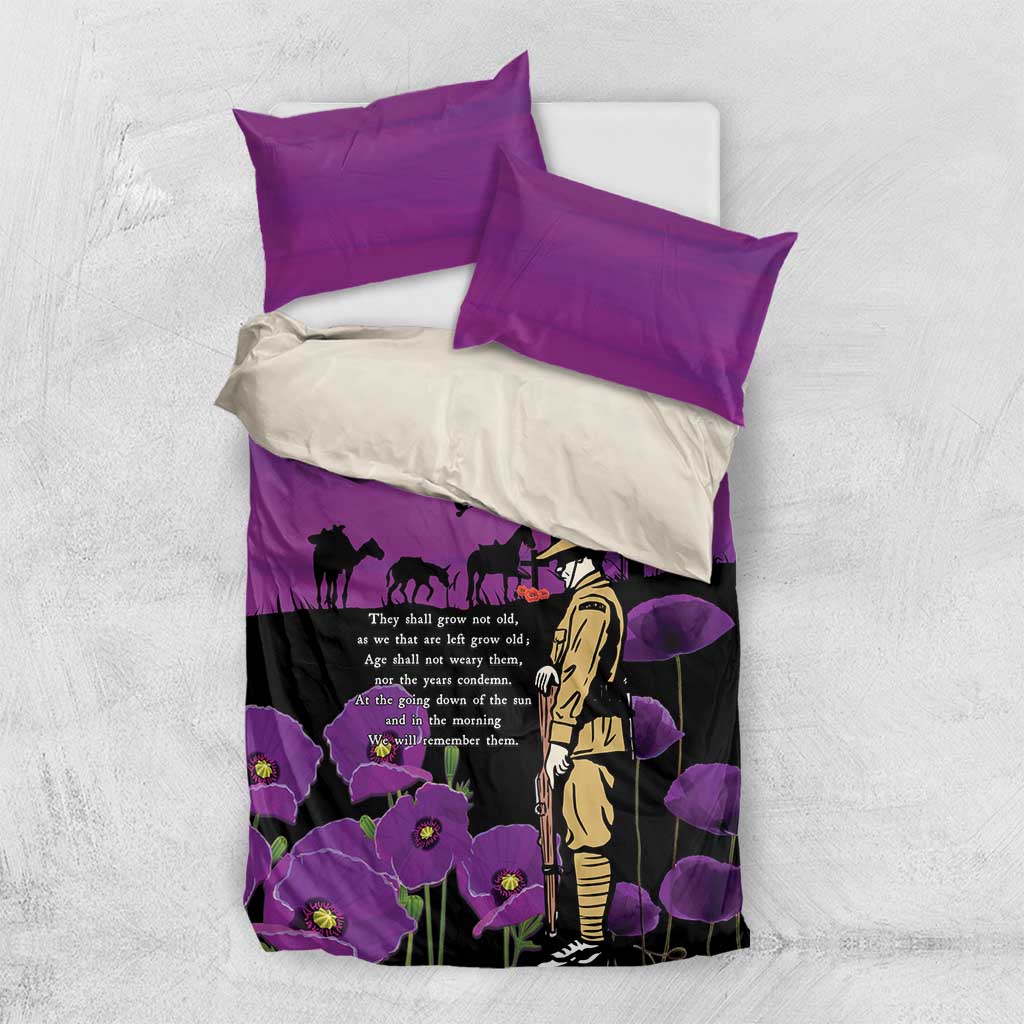 ANZAC Soldier and War Animals Bedding Set We Will Remember Them