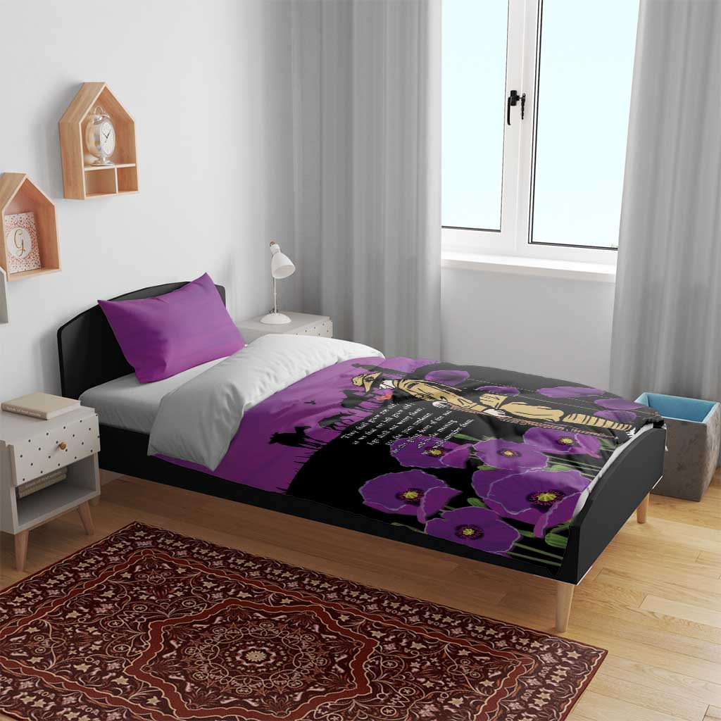 ANZAC Soldier and War Animals Bedding Set We Will Remember Them