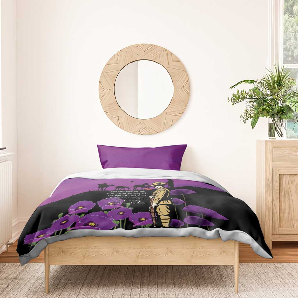 ANZAC Soldier and War Animals Bedding Set We Will Remember Them