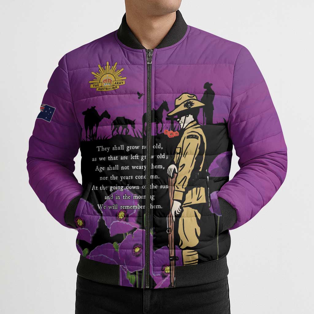 ANZAC Soldier and War Animals Bomber Puffer Jacket We Will Remember Them LT15 - Polynesian Pride