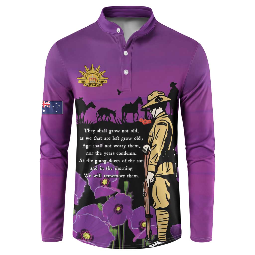 ANZAC Soldier and War Animals Button Sweatshirt We Will Remember Them
