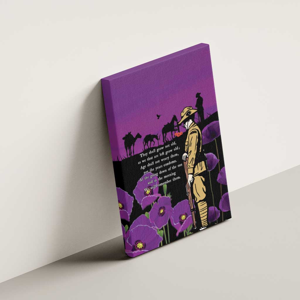 ANZAC Soldier and War Animals Canvas Wall Art We Will Remember Them