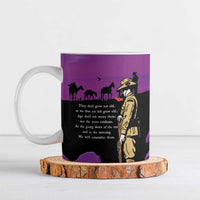 ANZAC Soldier and War Animals Ceramic Mug We Will Remember Them LT15 Purple - Polynesian Pride
