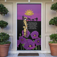 ANZAC Soldier and War Animals Door Cover We Will Remember Them LT15 Purple - Polynesian Pride