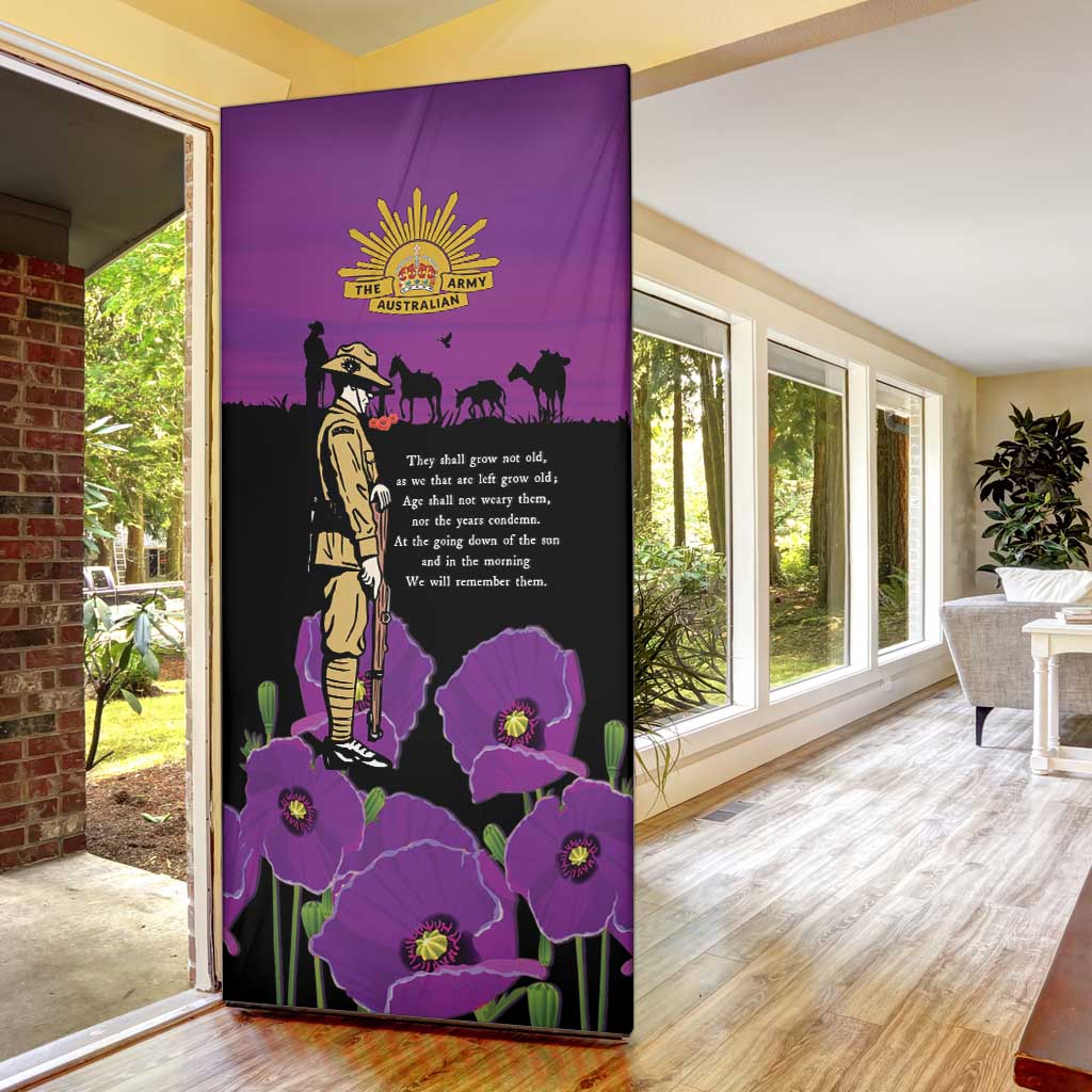 ANZAC Soldier and War Animals Door Cover We Will Remember Them LT15 - Polynesian Pride