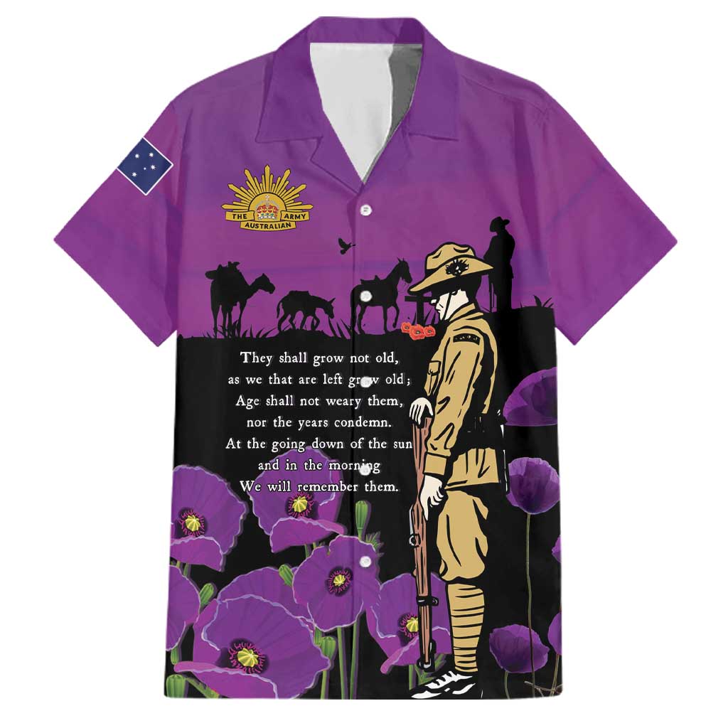 ANZAC Soldier and War Animals Family Matching Off The Shoulder Long Sleeve Dress and Hawaiian Shirt We Will Remember Them