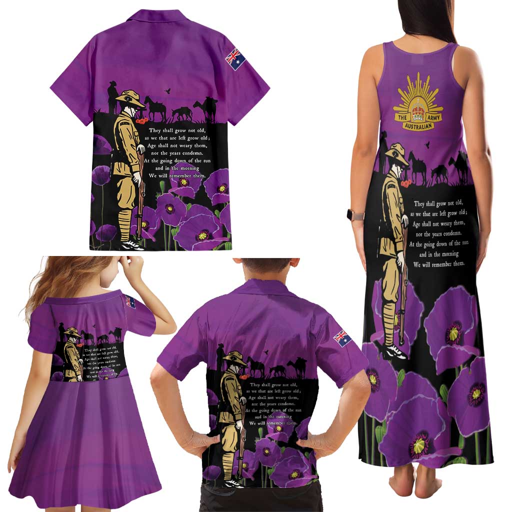 ANZAC Soldier and War Animals Family Matching Tank Maxi Dress and Hawaiian Shirt We Will Remember Them