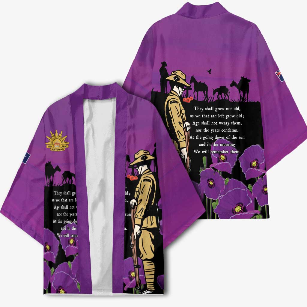 ANZAC Soldier and War Animals Kimono We Will Remember Them LT15 - Polynesian Pride