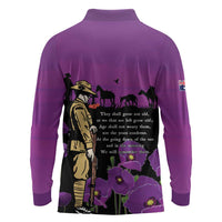 ANZAC Soldier and War Animals Long Sleeve Polo Shirt We Will Remember Them