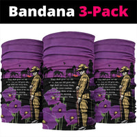 ANZAC Soldier and War Animals Neck Gaiter We Will Remember Them LT15 package One Size: 25*50cm Purple - Polynesian Pride