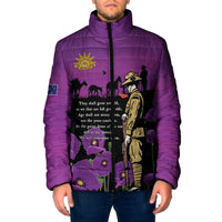 ANZAC Soldier and War Animals Padded Jacket We Will Remember Them