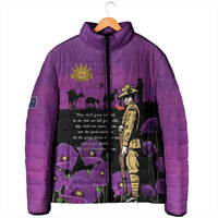 ANZAC Soldier and War Animals Padded Jacket We Will Remember Them