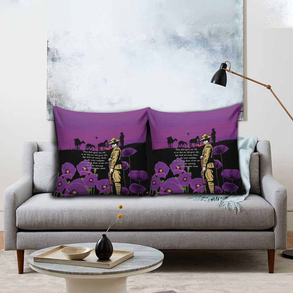 ANZAC Soldier and War Animals Pillow Cover We Will Remember Them