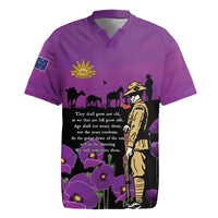 ANZAC Soldier and War Animals Rugby Jersey We Will Remember Them LT15 Purple - Polynesian Pride