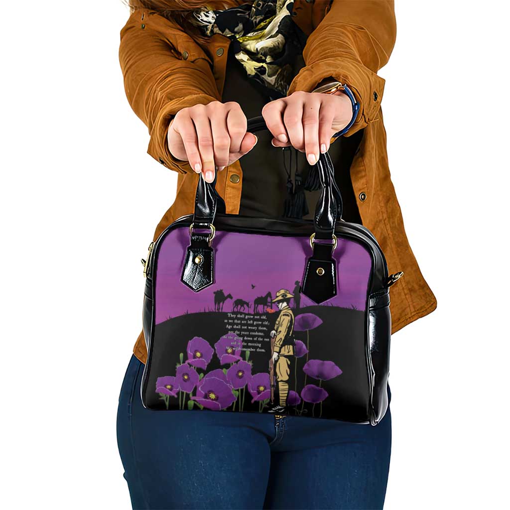 ANZAC Soldier and War Animals Shoulder Handbag We Will Remember Them