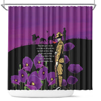 ANZAC Soldier and War Animals Shower Curtain We Will Remember Them LT15 Purple - Polynesian Pride