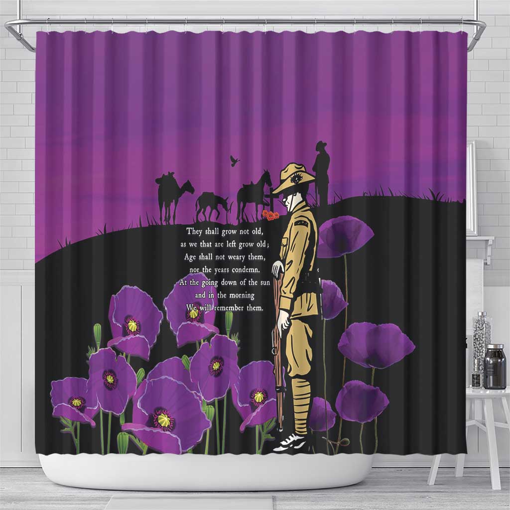 ANZAC Soldier and War Animals Shower Curtain We Will Remember Them LT15 - Polynesian Pride
