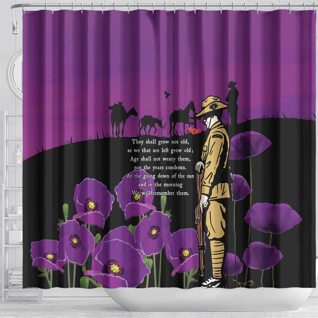 ANZAC Soldier and War Animals Shower Curtain We Will Remember Them LT15 - Polynesian Pride