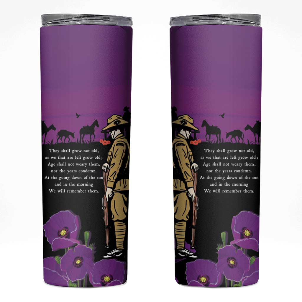 ANZAC Soldier and War Animals Skinny Tumbler We Will Remember Them