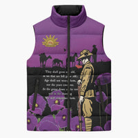 ANZAC Soldier and War Animals Sleeveless Puffer Jacket We Will Remember Them