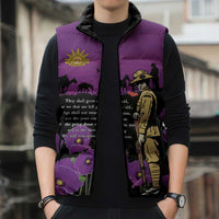 ANZAC Soldier and War Animals Sleeveless Puffer Jacket We Will Remember Them