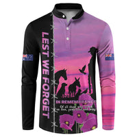 Personalised ANZAC War Animals Button Sweatshirt Lest We Forget Memorial LT15 Purple - Polynesian Pride
