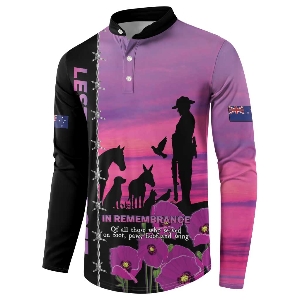 Personalised ANZAC War Animals Button Sweatshirt Lest We Forget Memorial LT15 - Polynesian Pride