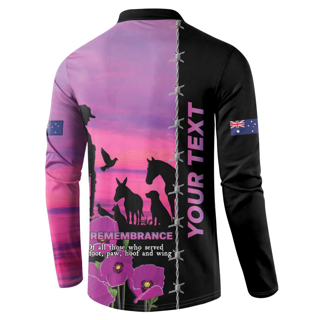 Personalised ANZAC War Animals Button Sweatshirt Lest We Forget Memorial LT15 - Polynesian Pride