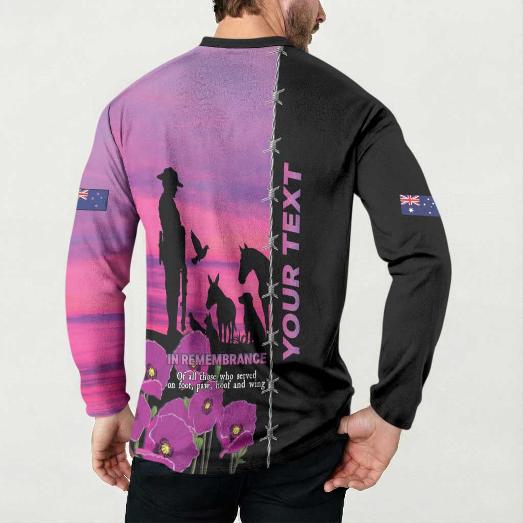Personalised ANZAC War Animals Button Sweatshirt Lest We Forget Memorial LT15 - Polynesian Pride